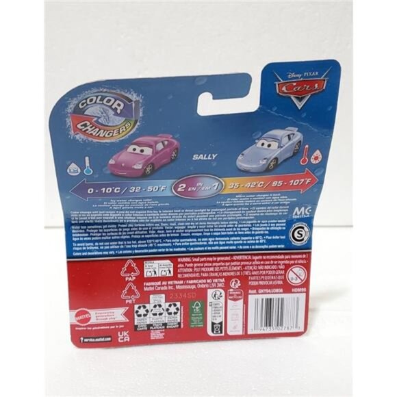 Disney Pixar Cars Color Changers Sally Carrera Purple 2-in-1 Mattel Diecast Toy - Picture 6 of 9